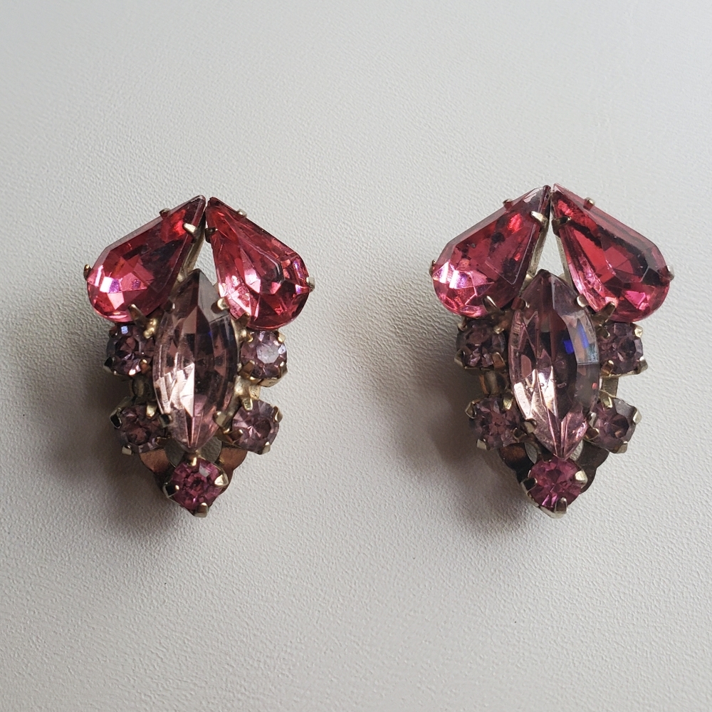 Vintage Rhinestone Earrings Brooch Set - Picture 7 of 16